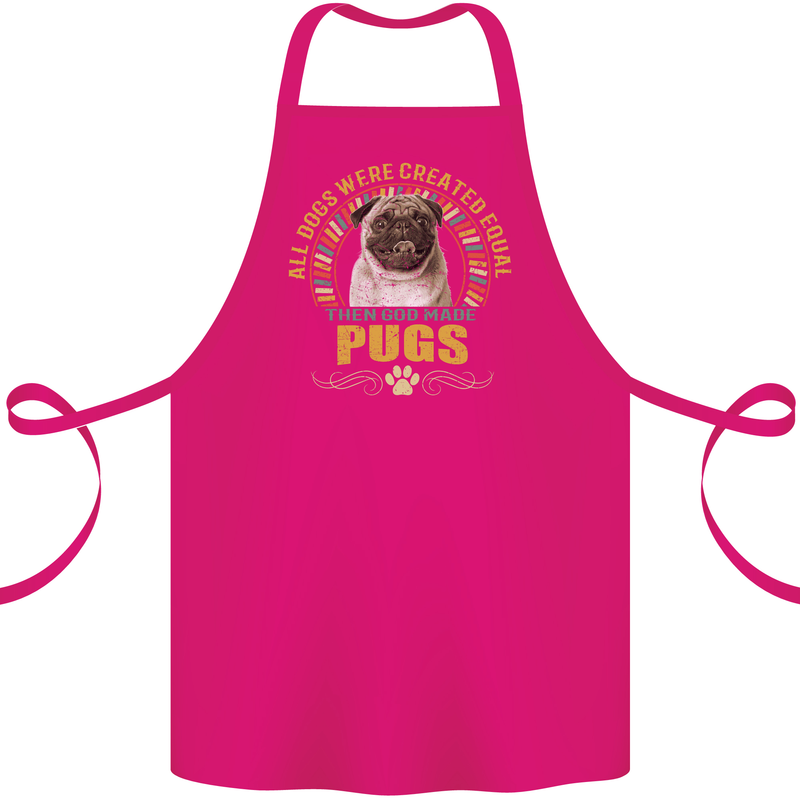 A Pug Dog Cotton Apron 100% Organic Pink