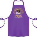 A Pug Dog Cotton Apron 100% Organic Purple