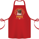 A Pug Dog Cotton Apron 100% Organic Red