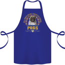A Pug Dog Cotton Apron 100% Organic Royal Blue