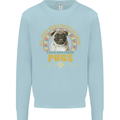 A Pug Dog Kids Sweatshirt Jumper Light Blue