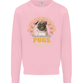 A Pug Dog Kids Sweatshirt Jumper Light Pink