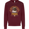 A Pug Dog Kids Sweatshirt Jumper Maroon