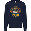 A Pug Dog Kids Sweatshirt Jumper Navy Blue