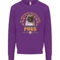 A Pug Dog Kids Sweatshirt Jumper Purple