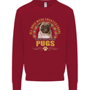 A Pug Dog Kids Sweatshirt Jumper Red