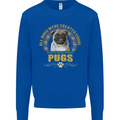 A Pug Dog Kids Sweatshirt Jumper Royal Blue