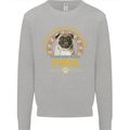 A Pug Dog Kids Sweatshirt Jumper Sports Grey