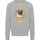 A Pug Dog Kids Sweatshirt Jumper Sports Grey