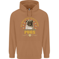A Pug Dog Mens 80% Cotton Hoodie Caramel Latte