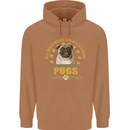 A Pug Dog Mens 80% Cotton Hoodie Caramel Latte