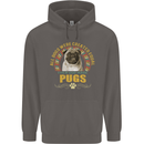 A Pug Dog Mens 80% Cotton Hoodie Charcoal