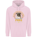 A Pug Dog Mens 80% Cotton Hoodie Light Pink