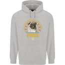 A Pug Dog Mens 80% Cotton Hoodie Sports Grey