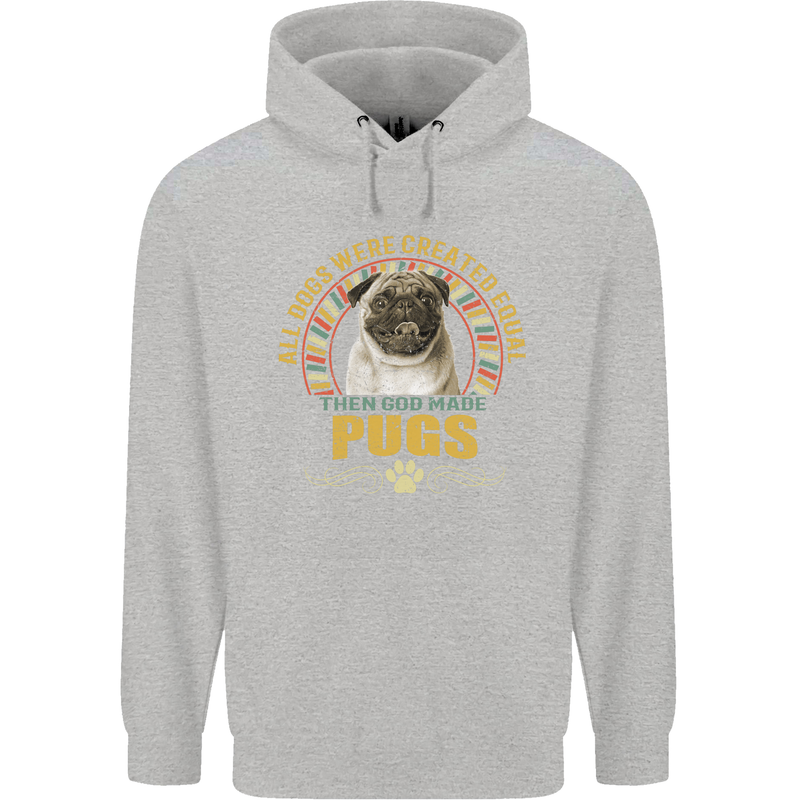 A Pug Dog Mens 80% Cotton Hoodie Sports Grey