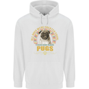 A Pug Dog Mens 80% Cotton Hoodie White