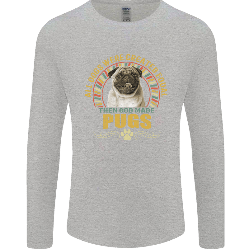 A Pug Dog Mens Long Sleeve T-Shirt Sports Grey