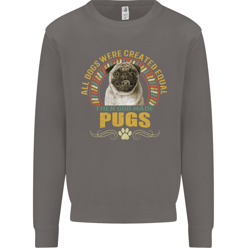 A Pug Dog Mens Sweatshirt Jumper Charcoal