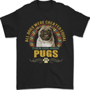 A Pug Dog Mens T-Shirt 100% Cotton Black