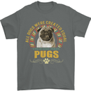 A Pug Dog Mens T-Shirt 100% Cotton Charcoal