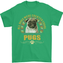 A Pug Dog Mens T-Shirt 100% Cotton Irish Green