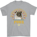 A Pug Dog Mens T-Shirt 100% Cotton Sports Grey