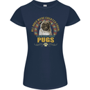 A Pug Dog Womens Petite Cut T-Shirt Navy Blue