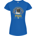A Pug Dog Womens Petite Cut T-Shirt Royal Blue