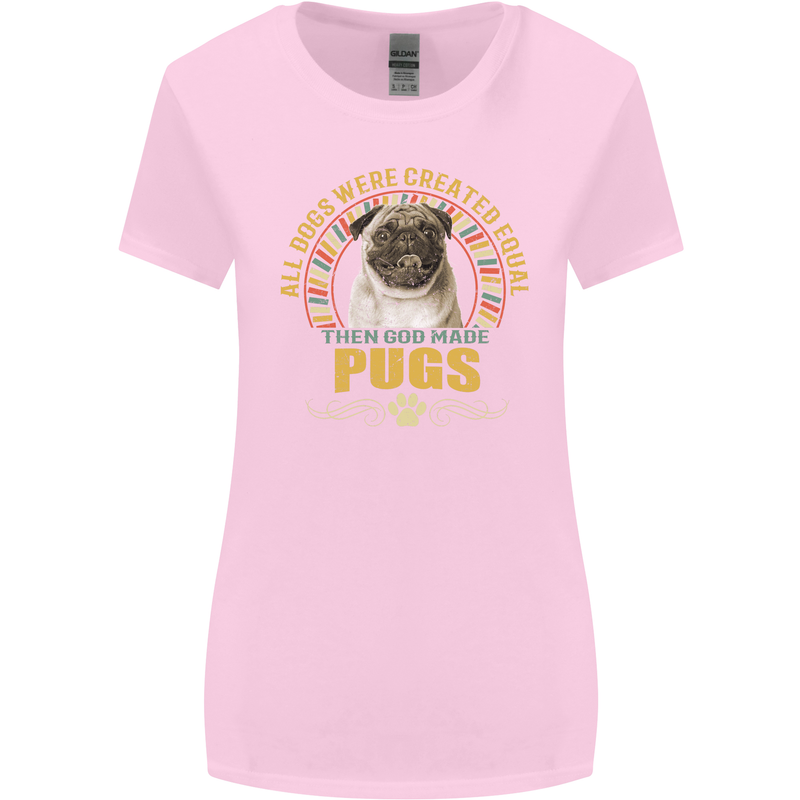 A Pug Dog Womens Wider Cut T-Shirt Light Pink