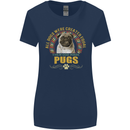 A Pug Dog Womens Wider Cut T-Shirt Navy Blue