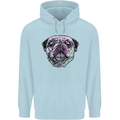 A Pug Face Dog Childrens Kids Hoodie Light Blue