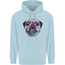 A Pug Face Dog Childrens Kids Hoodie Light Blue