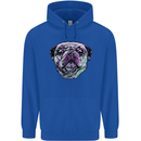 A Pug Face Dog Childrens Kids Hoodie Royal Blue