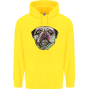 A Pug Face Dog Childrens Kids Hoodie Yellow