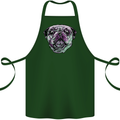 A Pug Face Dog Cotton Apron 100% Organic Forest Green