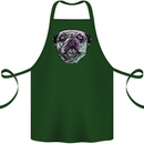 A Pug Face Dog Cotton Apron 100% Organic Forest Green