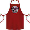 A Pug Face Dog Cotton Apron 100% Organic Maroon