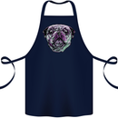 A Pug Face Dog Cotton Apron 100% Organic Navy Blue