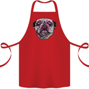 A Pug Face Dog Cotton Apron 100% Organic Red