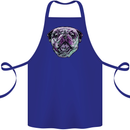 A Pug Face Dog Cotton Apron 100% Organic Royal Blue