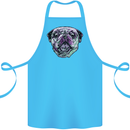 A Pug Face Dog Cotton Apron 100% Organic Turquoise