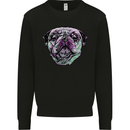 A Pug Face Dog Kids Sweatshirt Jumper Black