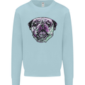 A Pug Face Dog Kids Sweatshirt Jumper Light Blue