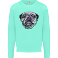 A Pug Face Dog Kids Sweatshirt Jumper Peppermint