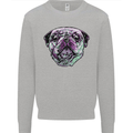 A Pug Face Dog Kids Sweatshirt Jumper Sports Grey