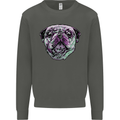 A Pug Face Dog Kids Sweatshirt Jumper Storm Grey