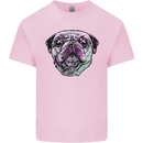 A Pug Face Dog Kids T-Shirt Childrens Light Pink