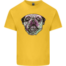 A Pug Face Dog Kids T-Shirt Childrens Yellow