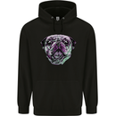 A Pug Face Dog Mens 80% Cotton Hoodie Black