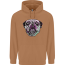 A Pug Face Dog Mens 80% Cotton Hoodie Caramel Latte